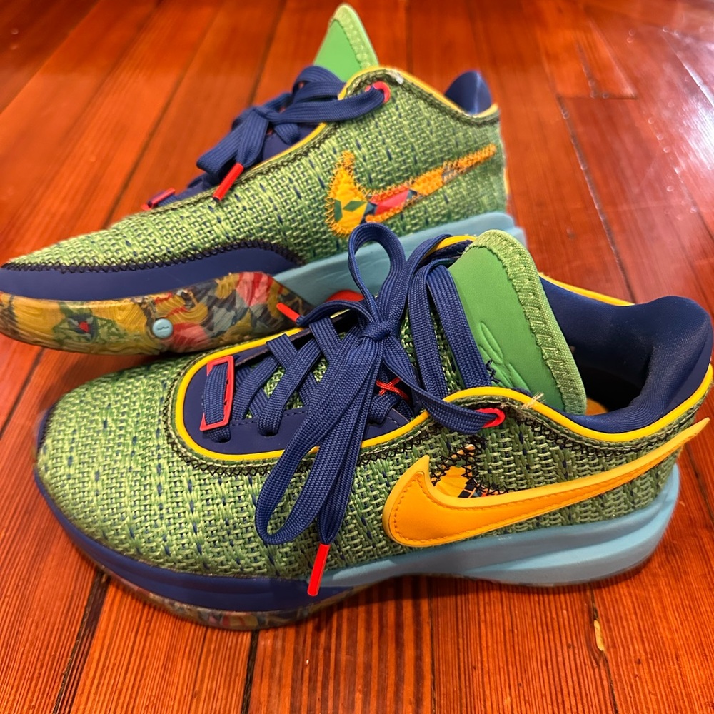 LeBron Pink Diamond Collection Green and Yellow Sneakers